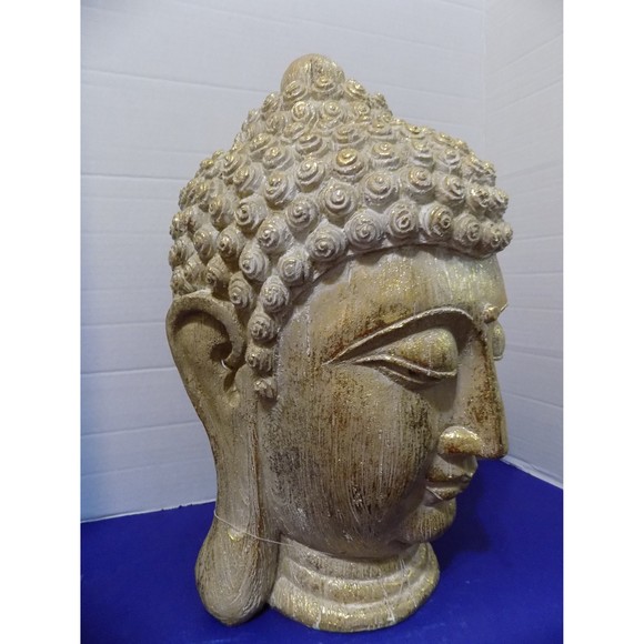 NEW Large Buddha Head Figurine Statue Sculptures Hindu Zen Buddhism - Picture 3 of 6